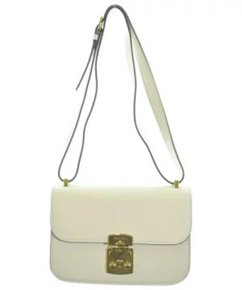 Miu Miu Madras leather crossbody bag turnlock White
